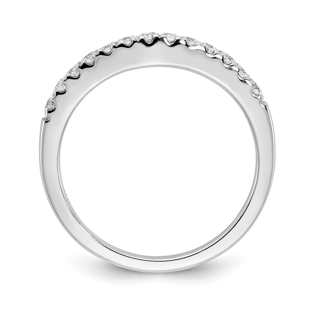 14k White Gold 5/8 carat Lab Grown Diamond VS/SI+ G+ Complete Set of Two Curved Wedding Bands