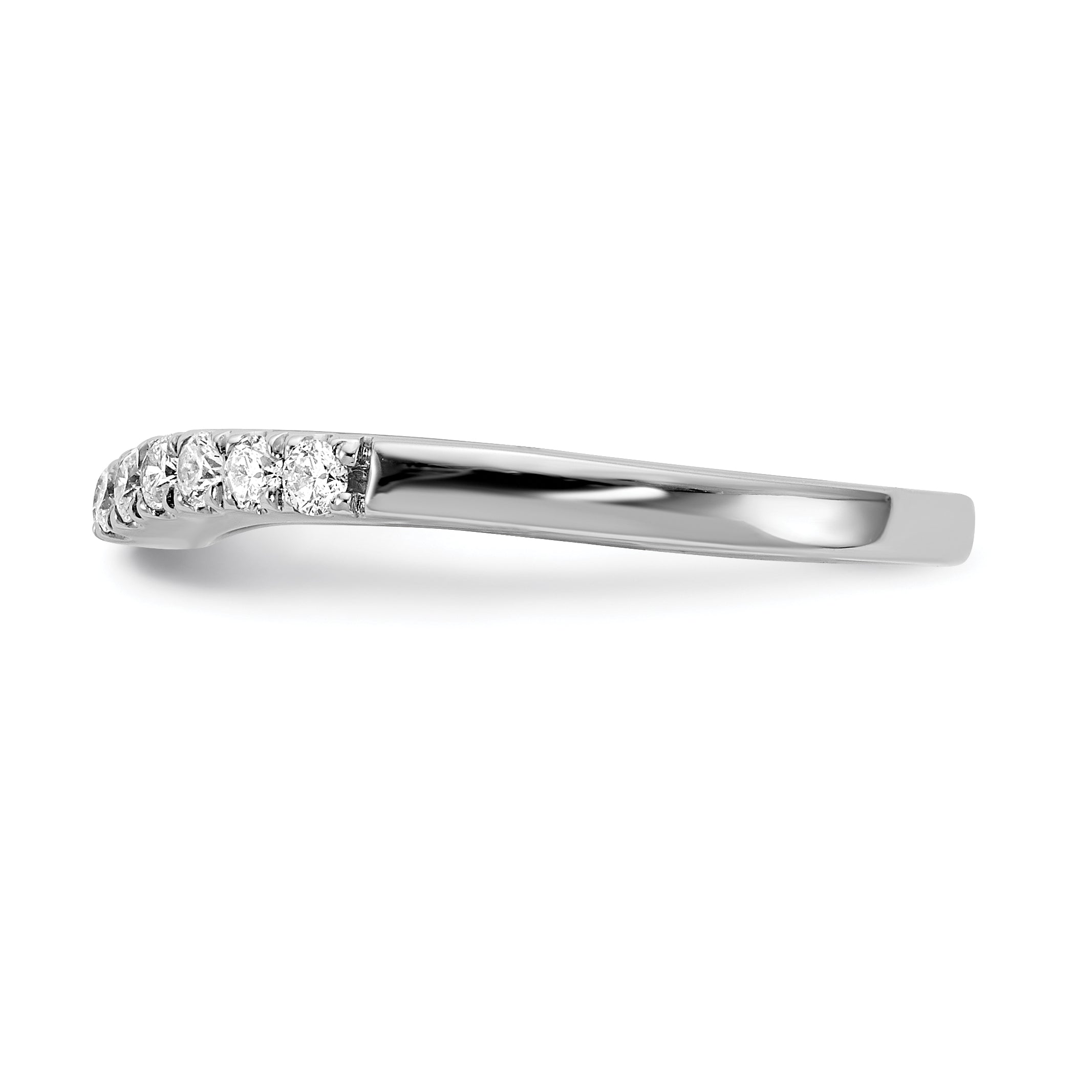 14k White Gold 5/8 carat Lab Grown Diamond VS/SI+ G+ Complete Set of Two Curved Wedding Bands