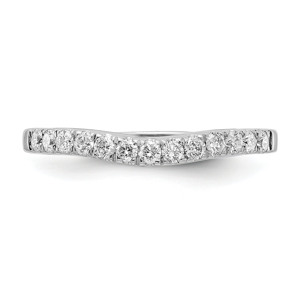 14k White Gold 5/8 carat Lab Grown Diamond VS/SI+ G+ Complete Set of Two Curved Wedding Bands