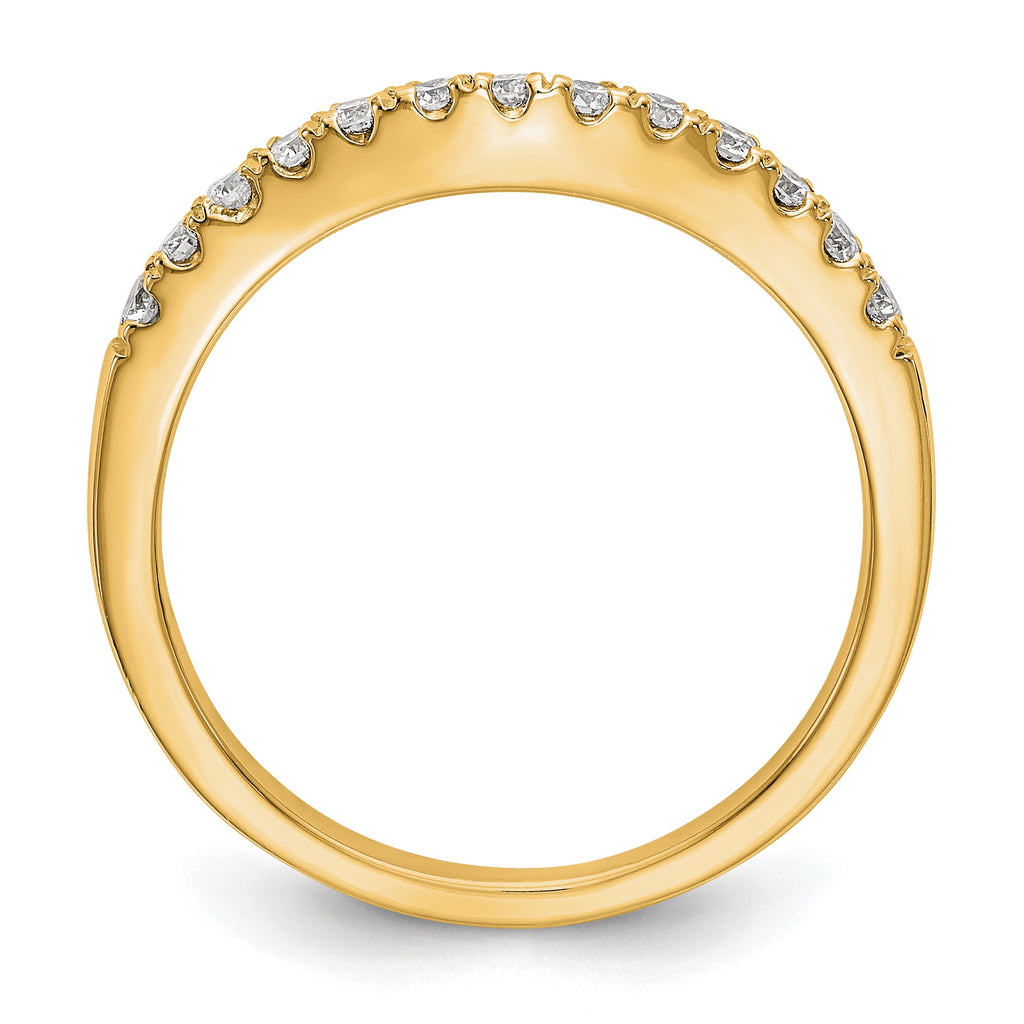 14k 5/8 carat Lab Grown Diamond VS/SI+ G+ Complete Set of Two Curved Wedding Bands