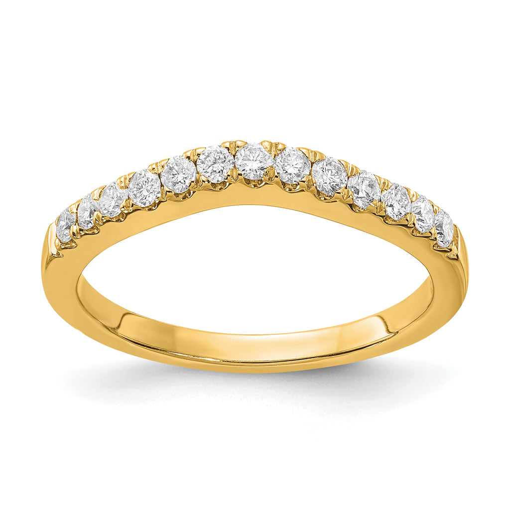 14k 5/8 carat Lab Grown Diamond VS/SI+ G+ Complete Set of Two Curved Wedding Bands