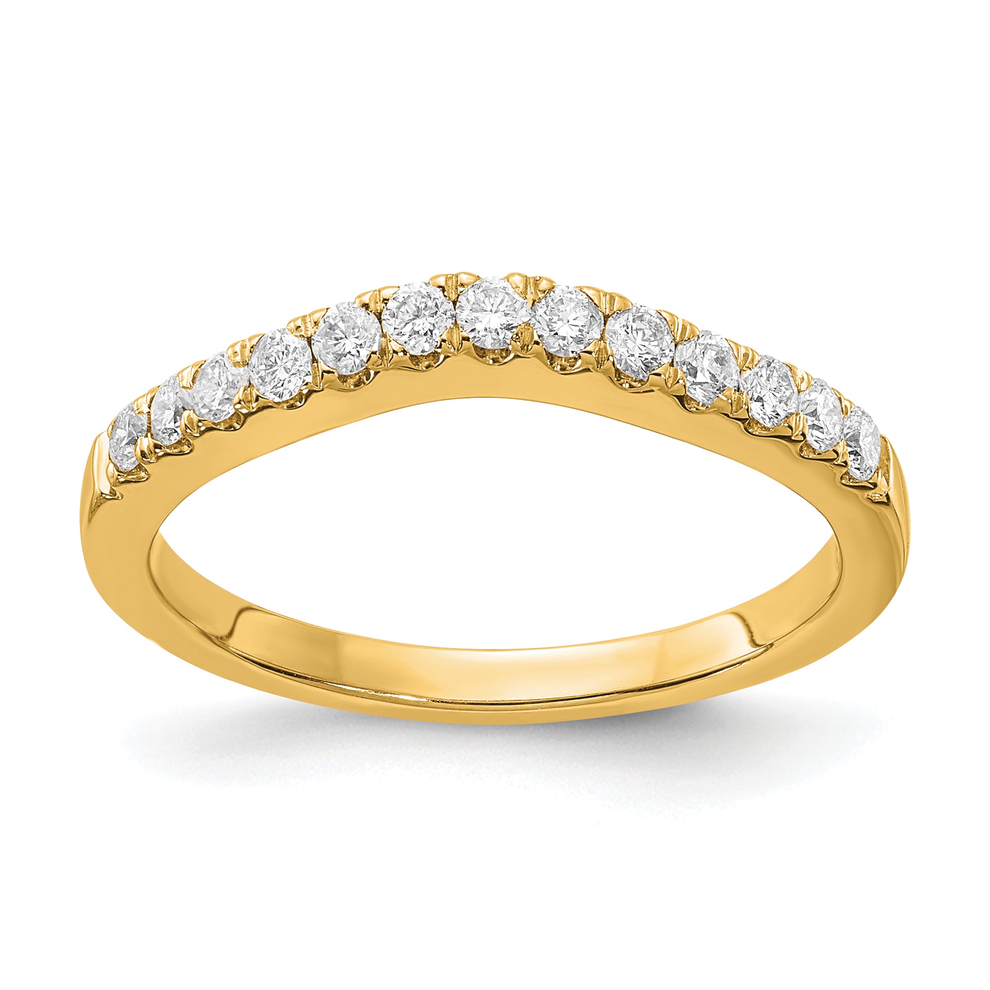 14k 5/8 carat Lab Grown Diamond VS/SI+ G+ Complete Set of Two Curved Wedding Bands