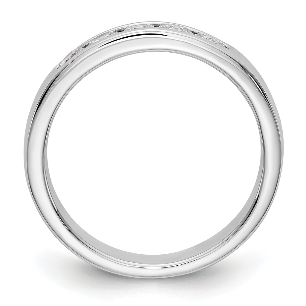 14K White Gold 5-Stone 1/2 carat Round Diamond Complete Channel Band