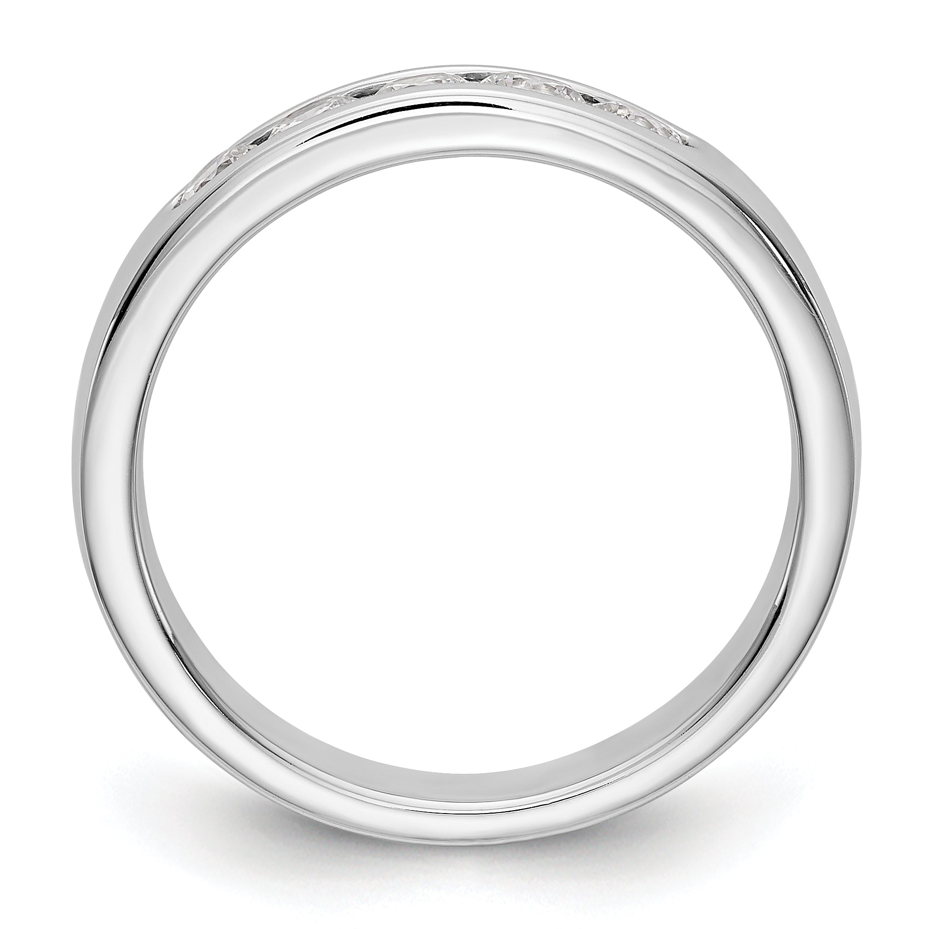 14K White Gold 5-Stone 1/2 carat Round Diamond Complete Channel Band