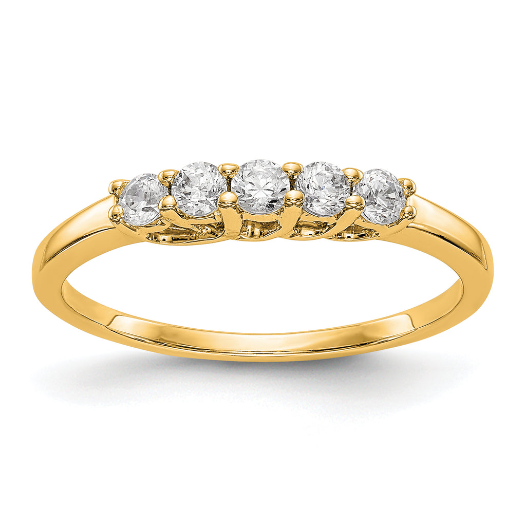 14K Yellow Gold 5-Stone Diamond Band Mounting (No Stone Included)