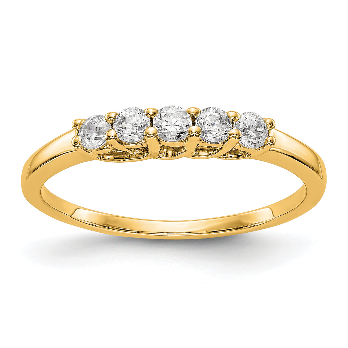 14K Yellow Gold 5-Stone Diamond Band Mounting (No Stone Included)
