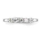 14K White Gold 5-Stone Shared Prong (Holds 5-2.9mm Round) Diamond Band Mounting (No Stone Included)
