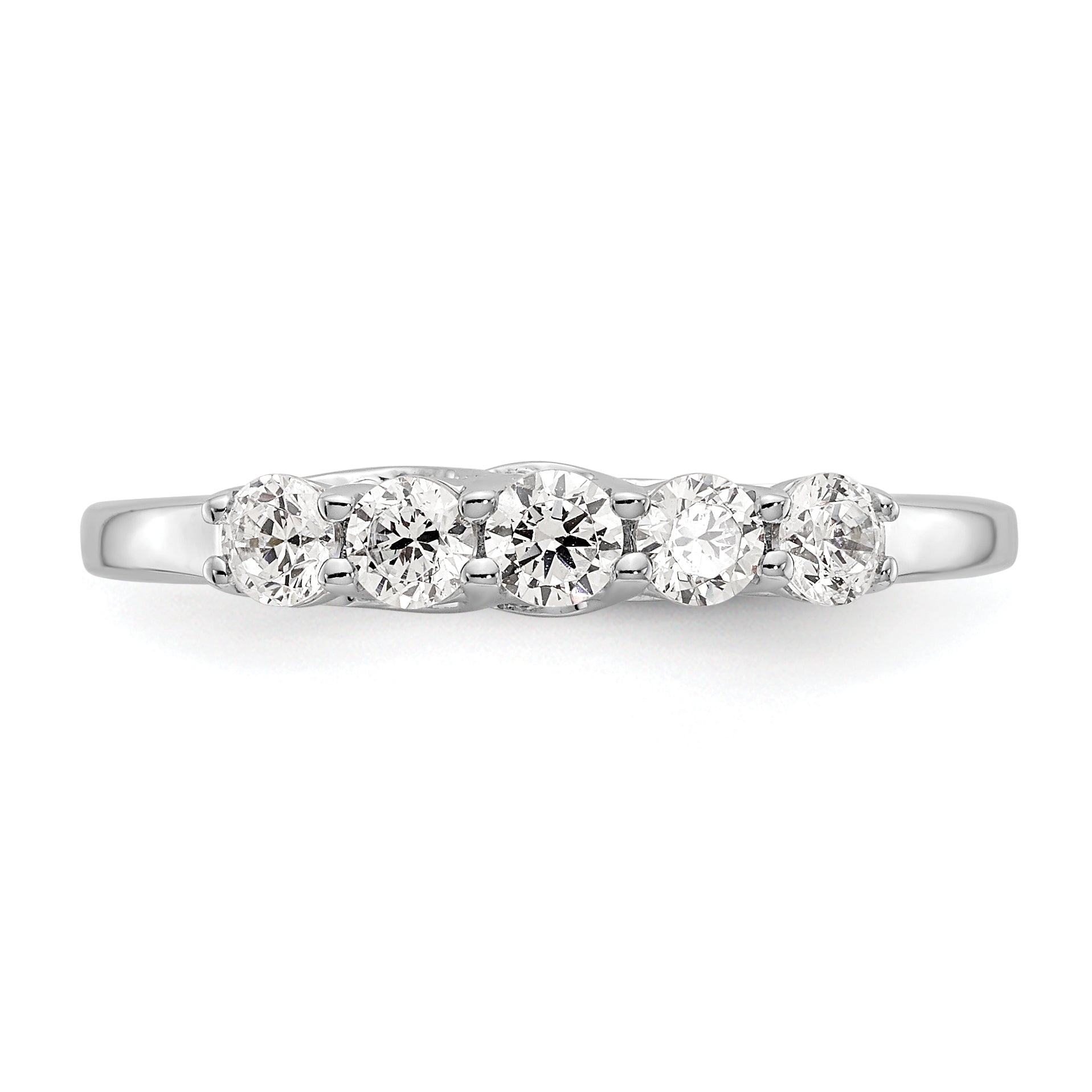 14K White Gold 5-Stone Shared Prong (Holds 5-2.9mm Round) Diamond Band Mounting (No Stone Included)