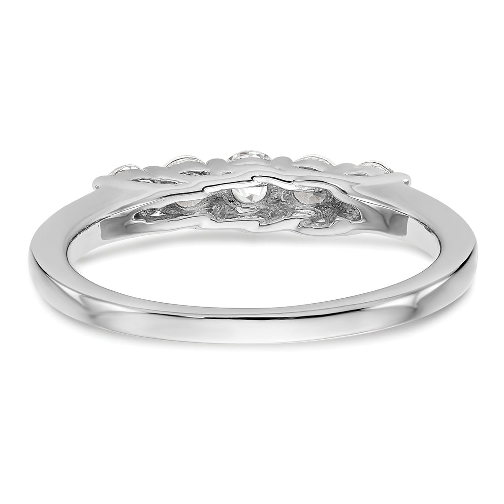 14K White Gold 5-Stone Shared Prong (Holds 5-2.9mm Round) Diamond Band Mounting (No Stone Included)
