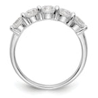 14K White Gold 5-Stone Shared Prong (Holds 5-4.2mm Round) Diamond Band Mounting (No Stone Included)