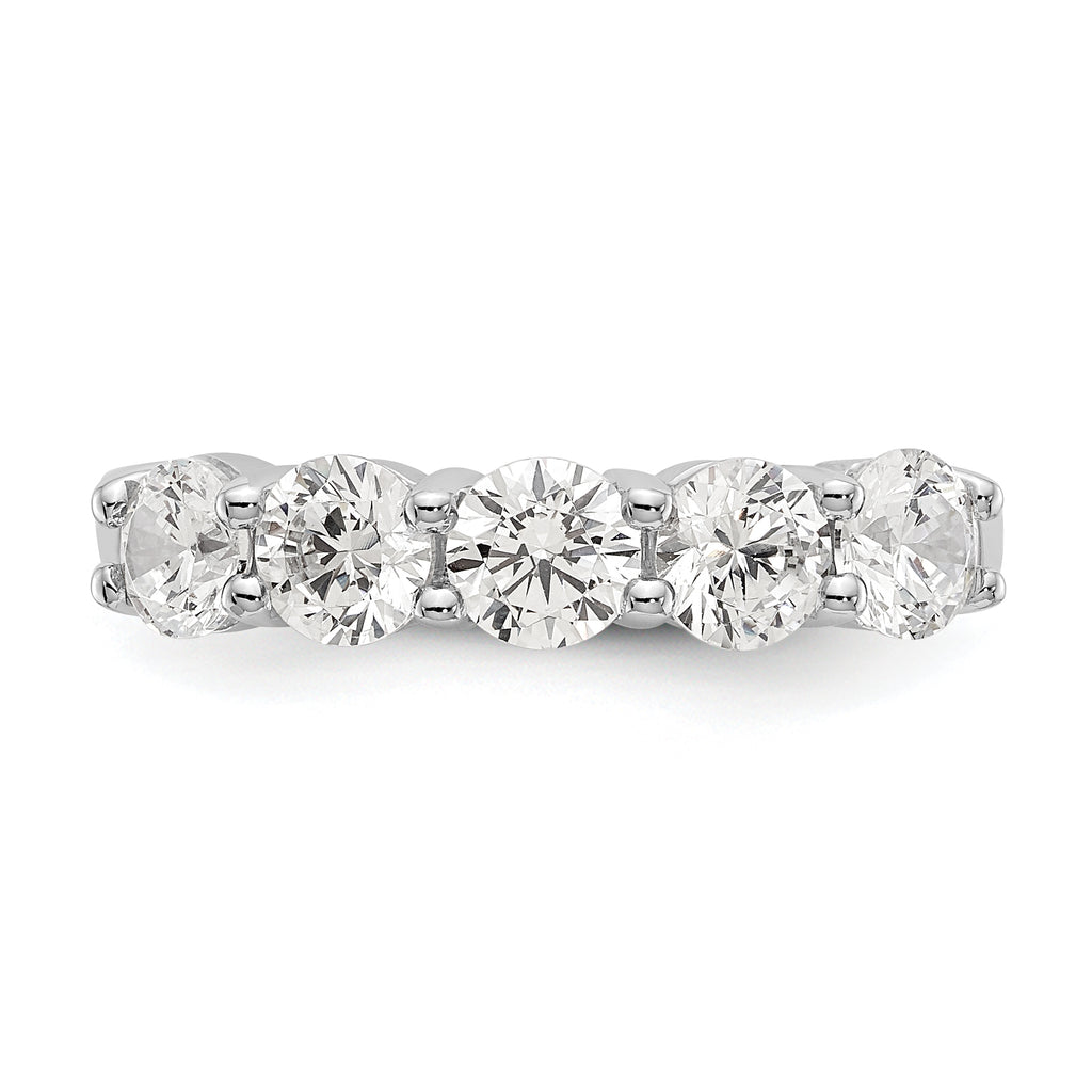 14K White Gold 5-Stone Shared Prong (Holds 5-4.2mm Round) Diamond Band Mounting (No Stone Included)