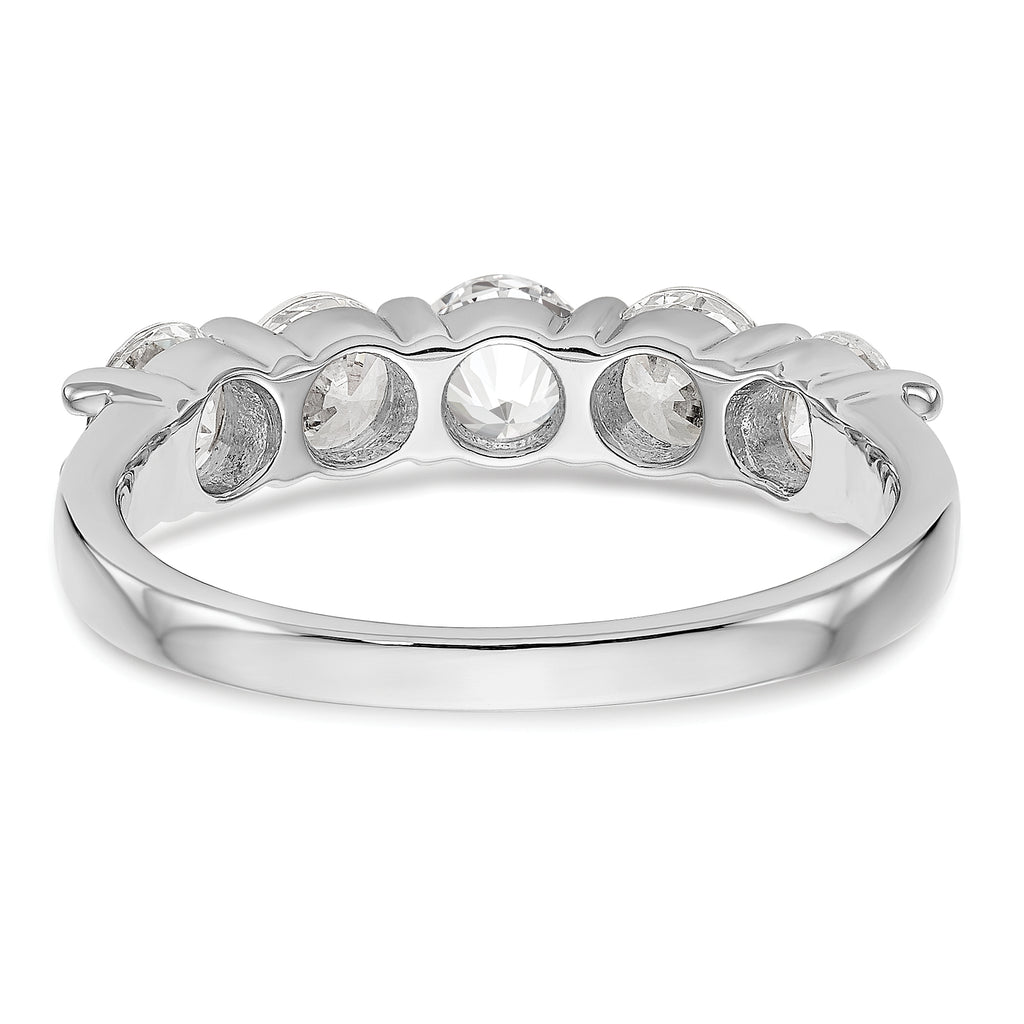 14K White Gold 5-Stone Shared Prong (Holds 5-4.2mm Round) Diamond Band Mounting (No Stone Included)