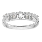 14K White Gold 5-Stone Shared Prong (Holds 5-4.2mm Round) Diamond Band Mounting (No Stone Included)