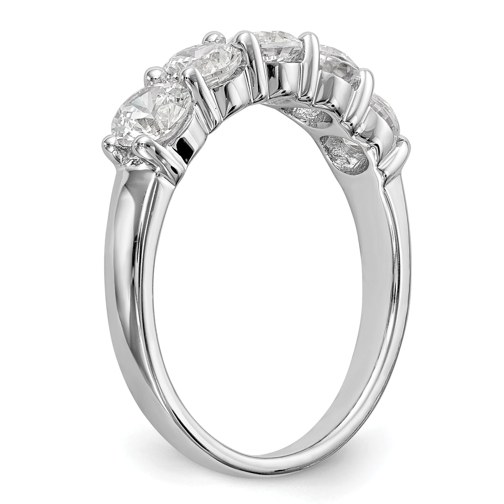 14K White Gold 5-Stone Shared Prong (Holds 5-4.2mm Round) Diamond Band Mounting (No Stone Included)