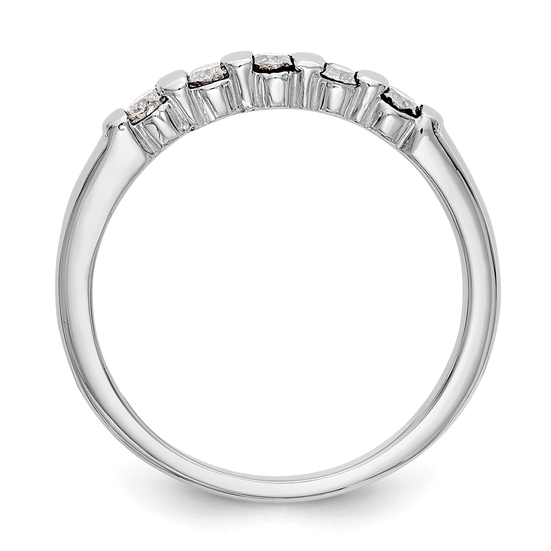 14K White Gold 5-Stone Channel-set 1/4 carat Complete Round Diamond Band