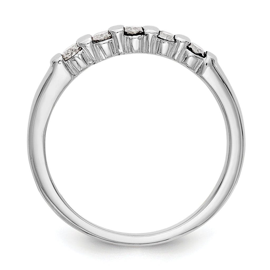 14K White Gold 5-Stone Channel-set 1/4 carat Complete Round Diamond Band