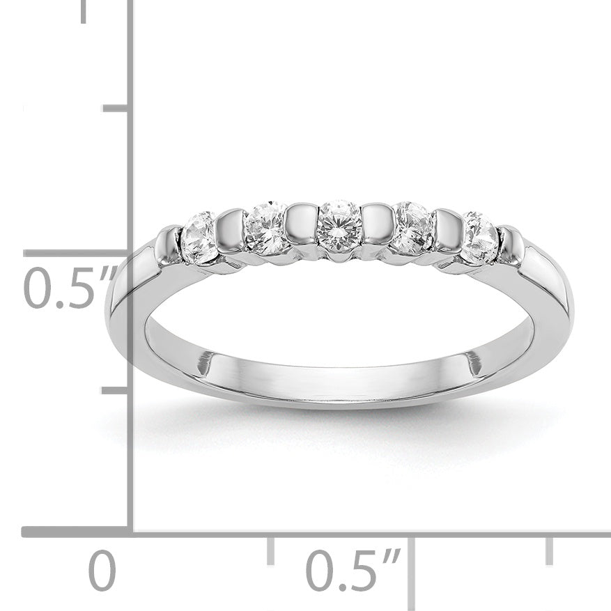 14K White Gold 5-Stone Channel-set 1/4 carat Complete Round Diamond Band