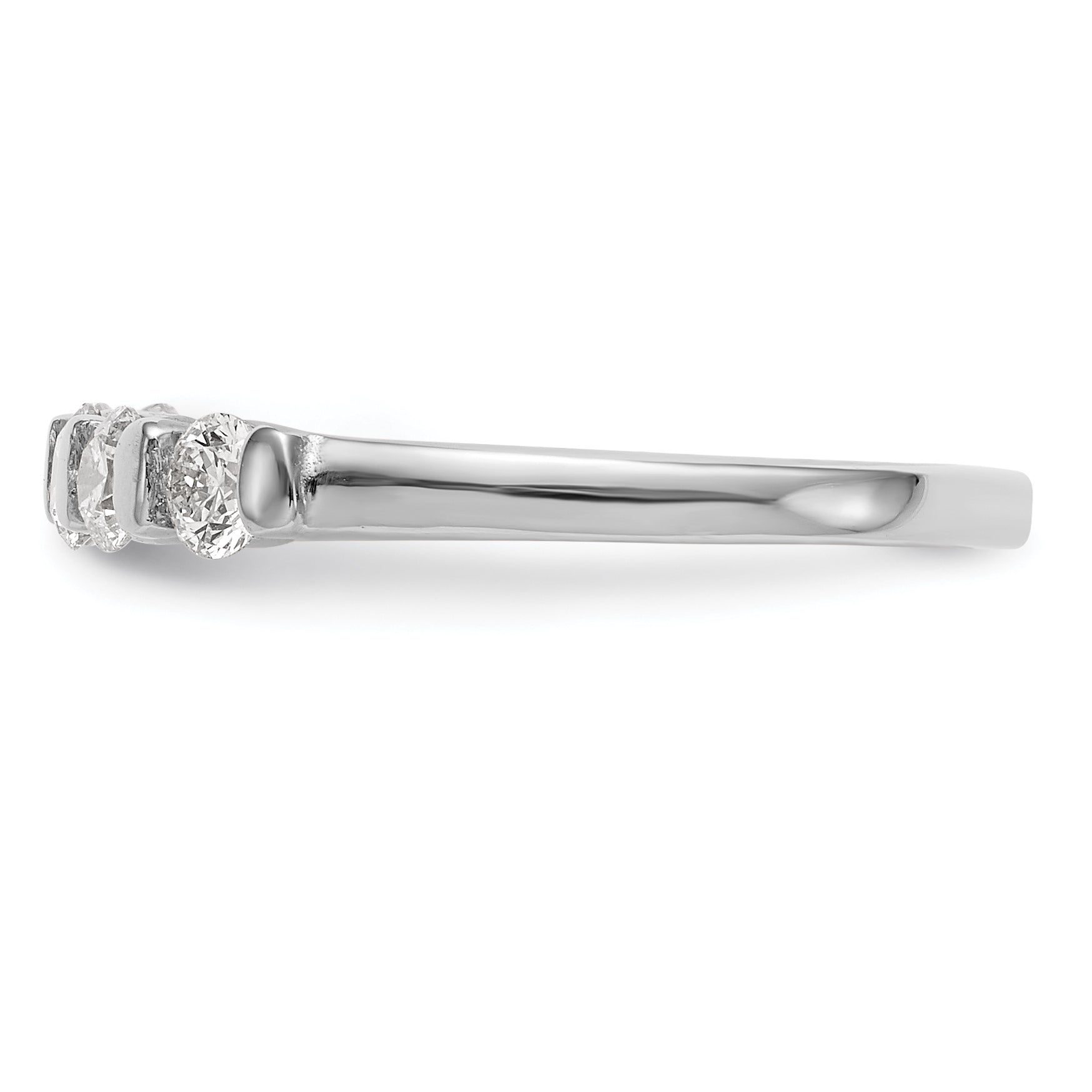 14K White Gold 5-Stone Channel-set 1/2 carat Complete Round Diamond Band