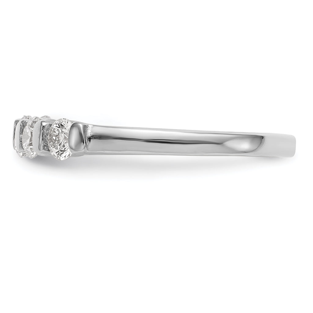 14K White Gold 5-Stone Channel-set 1/2 carat Complete Round Diamond Band