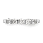 14K White Gold 5-Stone Channel-set 1/2 carat Complete Round Diamond Band