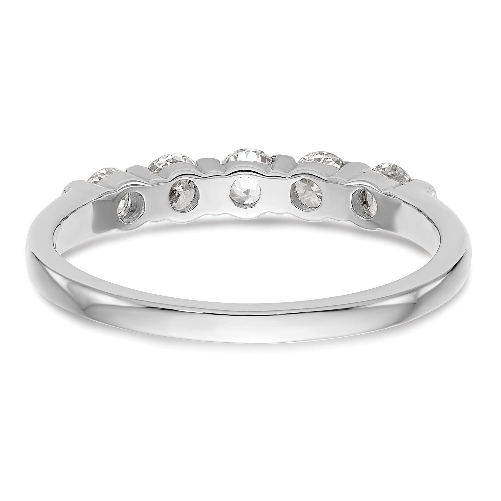 14K White Gold 5-Stone Channel-set 1/2 carat Complete Round Diamond Band