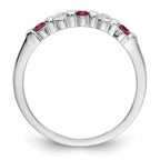 14k White Gold 1/10 carat Diamond and Ruby Complete Band