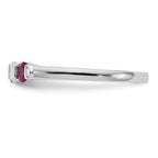 14k White Gold 1/5 carat Diamond and Ruby Complete Band
