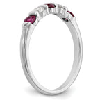 14k White Gold 1/5 carat Diamond and Ruby Complete Band