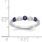 14k White Gold 1/5 carat Diamond and Blue Sapphire Complete Band