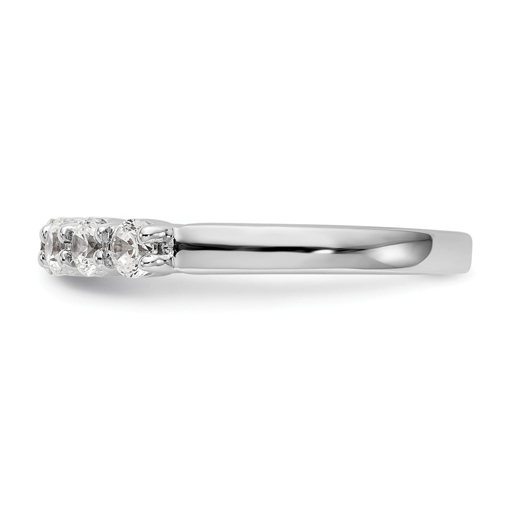 Round Lab-Grown Diamond Five-Stone Wedding Band in 14K White Gold, 3mm (1/2 ct. tw.), Size 7 - Sophia Jewelers