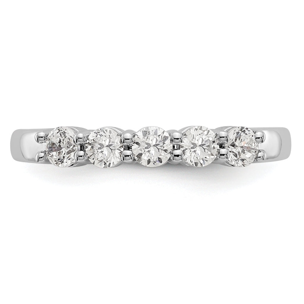 14K White Gold 5-Stone Shared Prong (Holds 5-2.9mm Round) Diamond Band Mounting (No Stone Included)