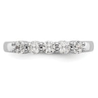 14K White Gold 5-Stone Shared Prong (Holds 5-2.9mm Round) Diamond Band Mounting (No Stone Included)