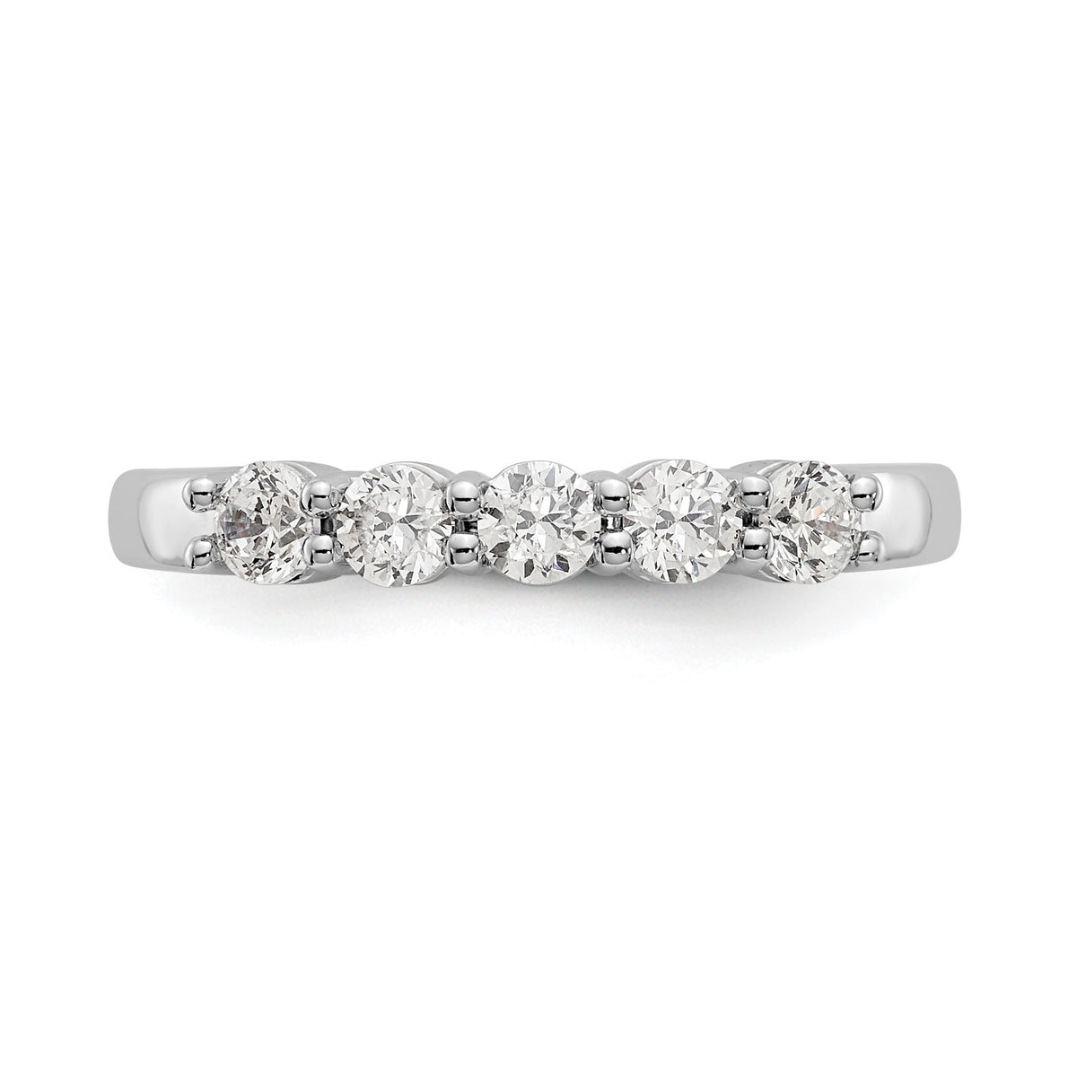 Round Lab-Grown Diamond Five-Stone Wedding Band in 14K White Gold, 3mm (1/2 ct. tw.), Size 7 - Sophia Jewelers
