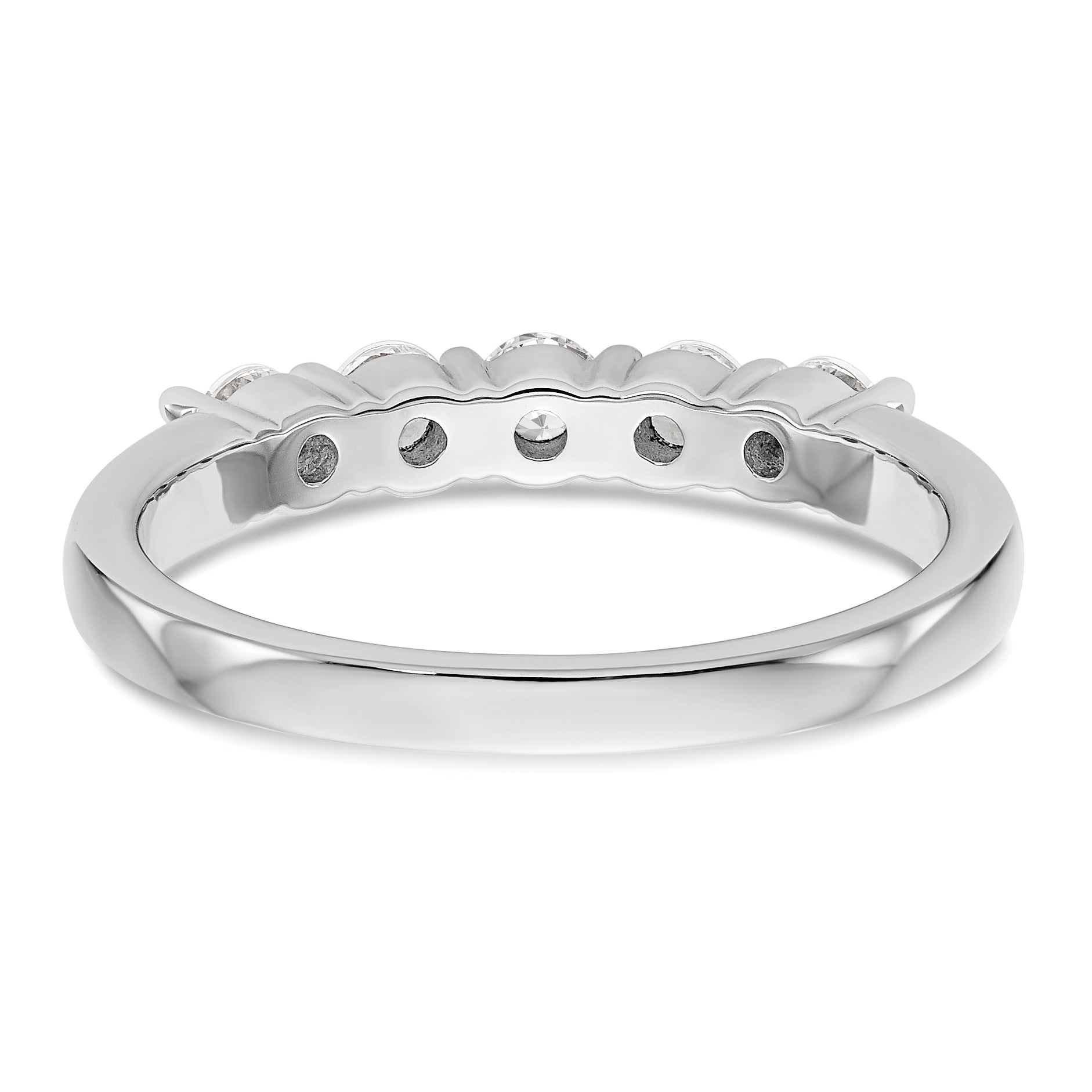 14K White Gold 5-Stone Shared Prong (Holds 5-2.9mm Round) Diamond Band Mounting (No Stone Included)