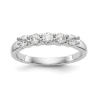 Round Lab-Grown Diamond Five-Stone Wedding Band in 14K White Gold, 3mm (1/2 ct. tw.), Size 7 - Sophia Jewelers