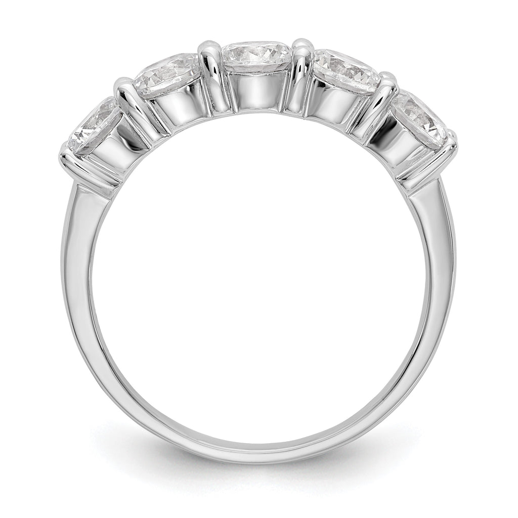 Round Lab-Grown Diamond Five-Stone Wedding Band in 14K White Gold, 4.5mm (1 7/8 ct. tw.), Size 7 - Sophia Jewelers
