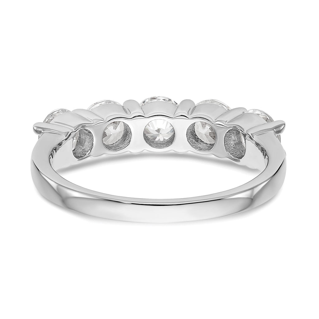 Round Lab-Grown Diamond Five-Stone Wedding Band in 14K White Gold, 4.5mm (1 7/8 ct. tw.), Size 7 - Sophia Jewelers