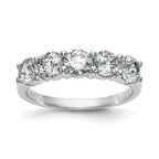 Round Lab-Grown Diamond Five-Stone Wedding Band in 14K White Gold, 4.5mm (1 7/8 ct. tw.), Size 7 - Sophia Jewelers