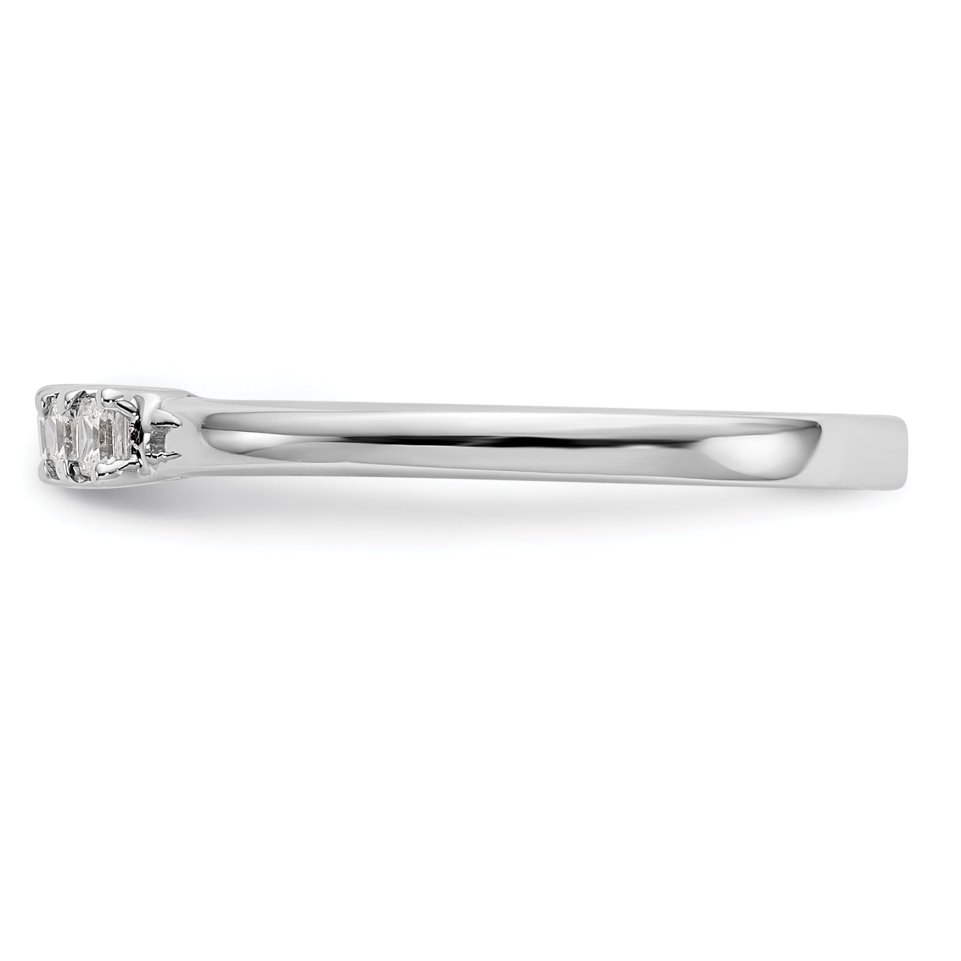 14K White Gold 5-Stone Shared Prong (Holds 5-2.0mm Princess) Diamond Band Mounting (No Stone Included)