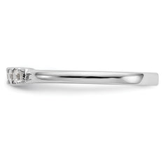 14K White Gold 5-Stone Shared Prong (Holds 5-2.0mm Princess) Diamond Band Mounting (No Stone Included)