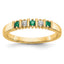 14k Yellow Gold 1/15 carat Diamond and Emerald Complete Band
