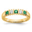 14k Yellow Gold 1/5 carat Diamond and Emerald Complete Band