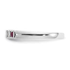 14k White Gold 1/15 carat Diamond and Ruby Complete Band