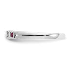 14k White Gold 1/15 carat Diamond and Ruby Complete Band