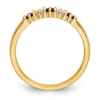 14k Yellow Gold 1/15 carat Diamond and Ruby Complete Band