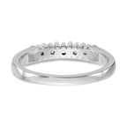 14k White Gold 1/15 carat Diamond and Blue Sapphire Complete Band