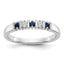 14k White Gold 1/15 carat Diamond and Blue Sapphire Complete Band
