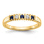 14k Yellow Gold 1/15 carat Diamond and Blue Sapphire Complete Band