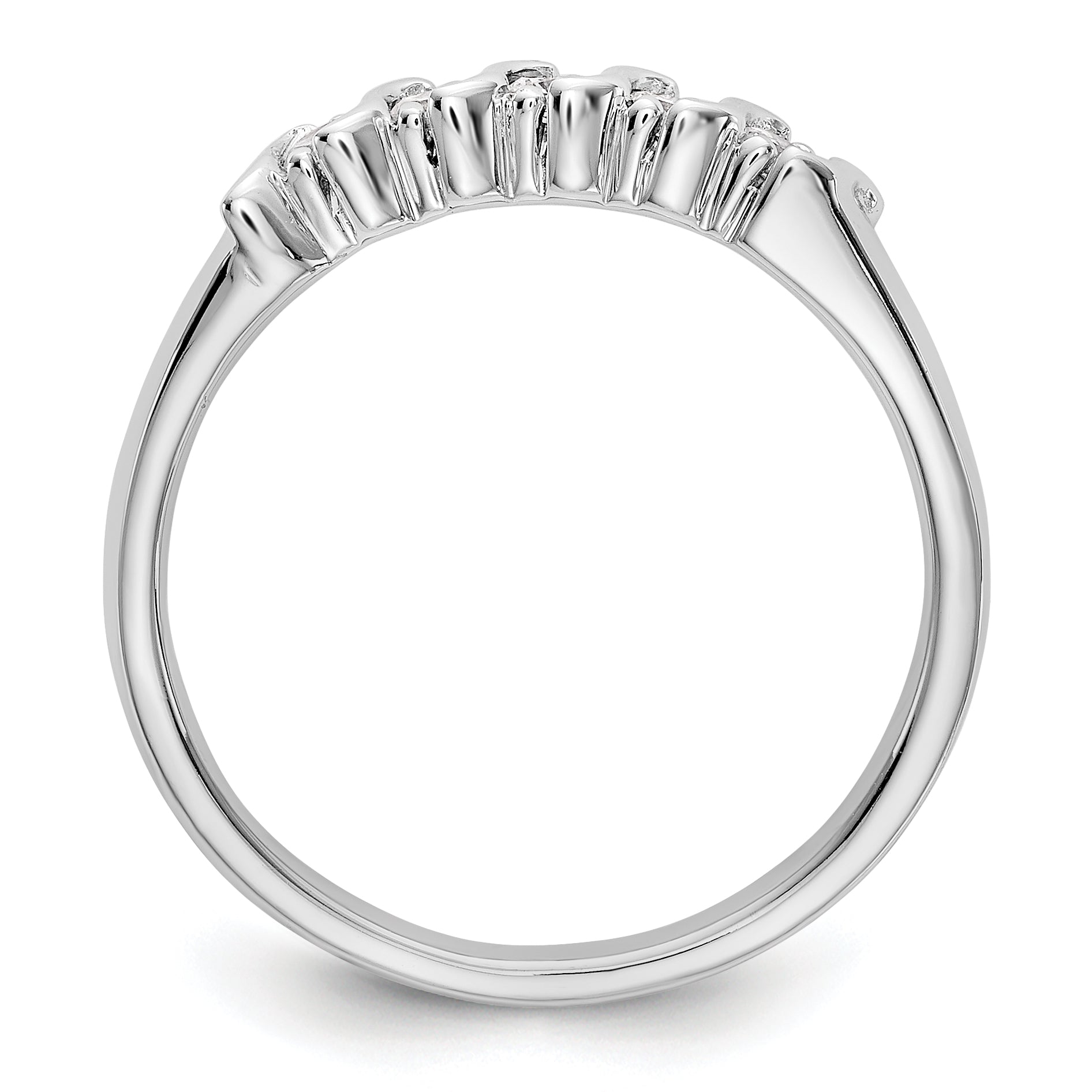 14K White Gold 5-Stone Prong-set (Holds 5-2.2mm Round) Diamond Band Mounting (No Stone Included) Secondary image