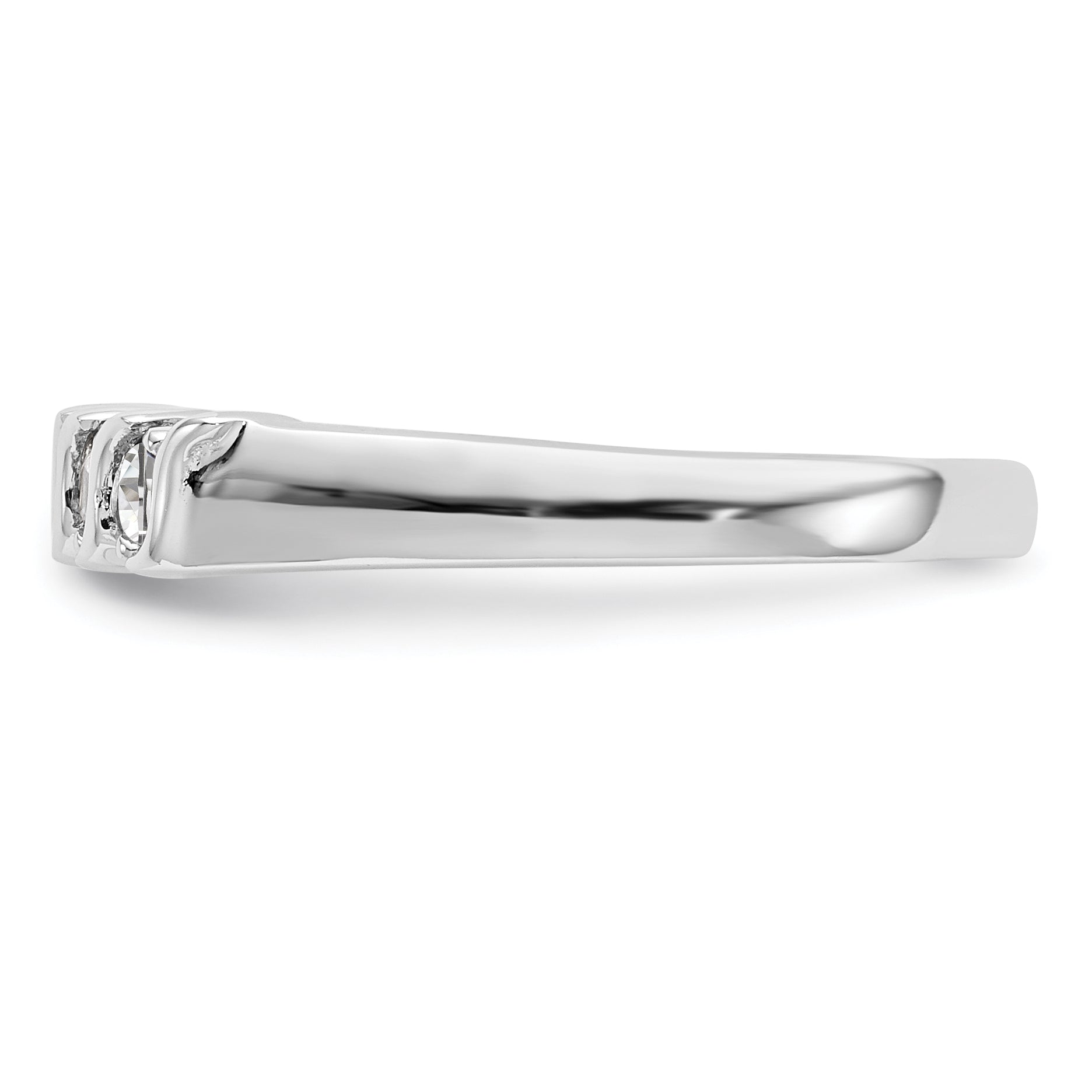 14K White Gold 5-Stone Prong-set (Holds 5-2.2mm Round) Diamond Band Mounting (No Stone Included)